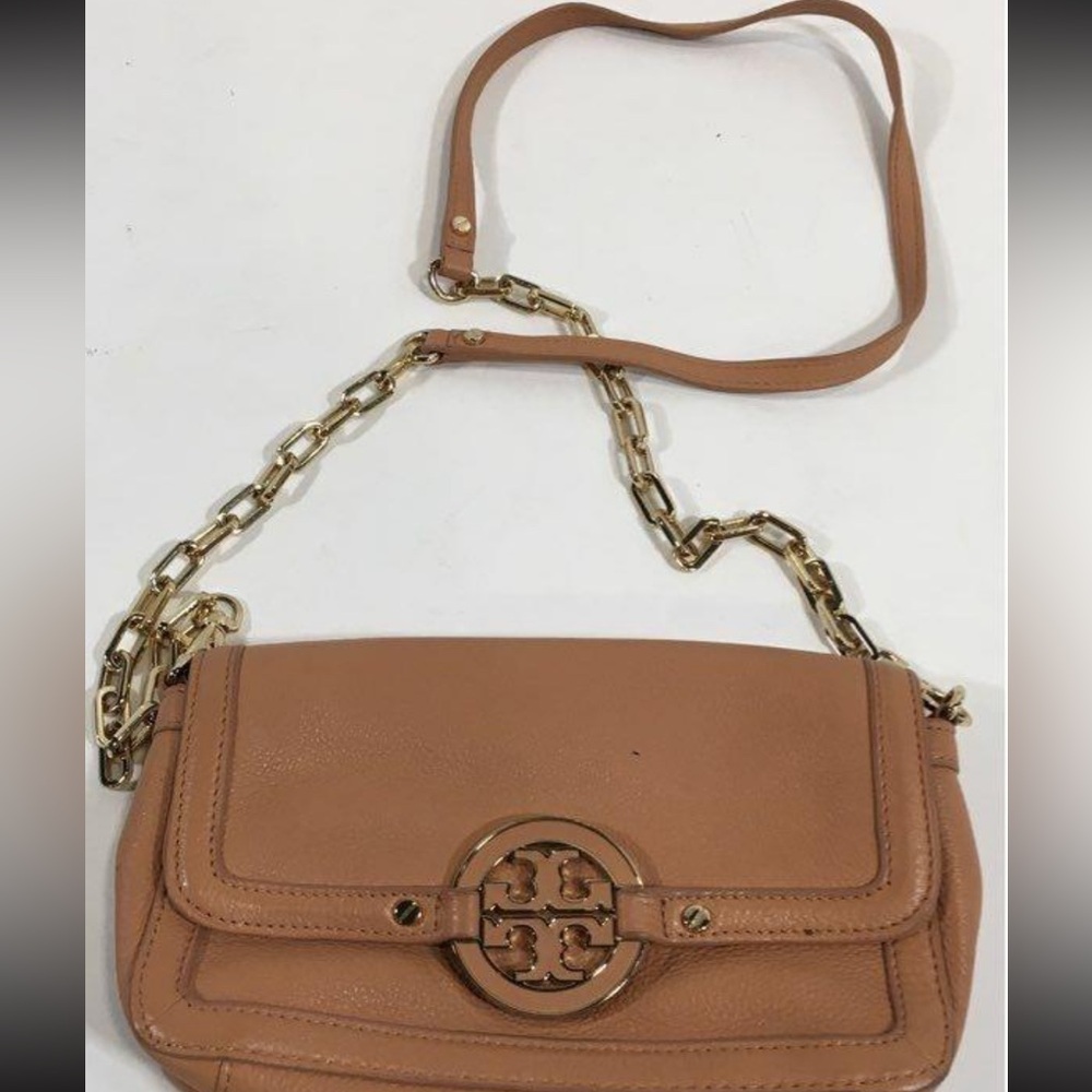 Women’s Tory Burch Tan Pebble Grain Leather Crossbody Bag